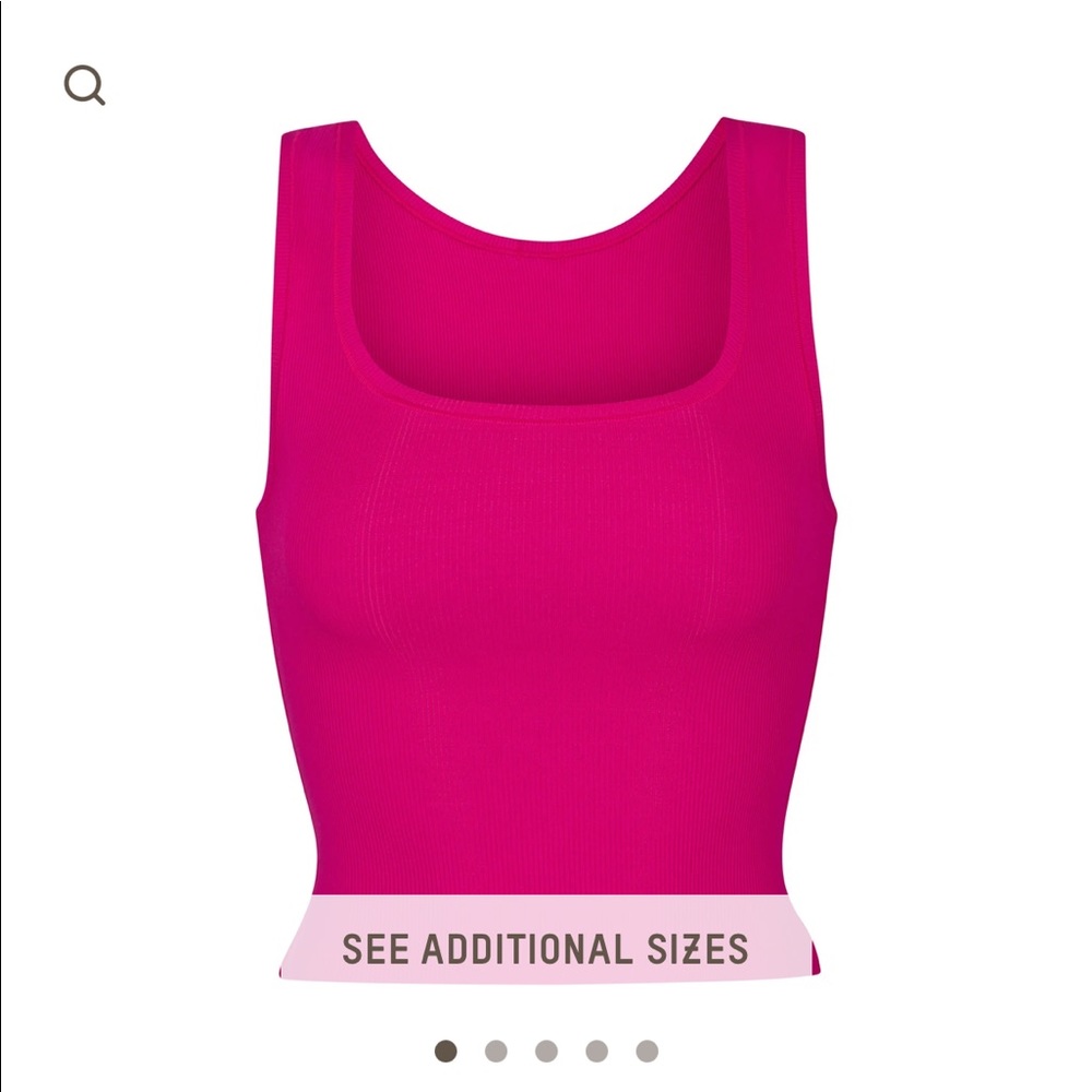 S/O SKIMS Cotton Rib Tank in Raspberry, Medium
